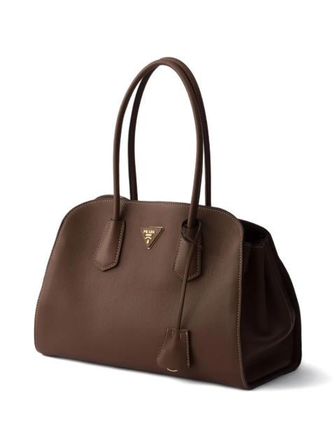 Prada medium leather tote bag - Brown