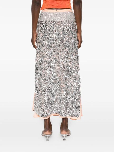 Rabanne sequin-embellishment maxi skirt - Silver