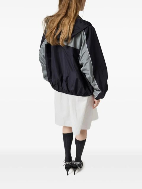 Miu Miu logo-print bomber jacket - Blue