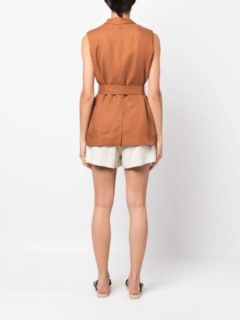 TWINSET peak-lapels sleeveless jacket - Brown