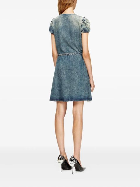 Diesel puff-sleeves buttoned-front mini day dress - Blue - zdjęcie produktu nr 2