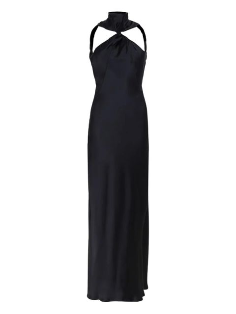The Attico high-neck twisted maxi dress - Black - zdjęcie produktu nr 1