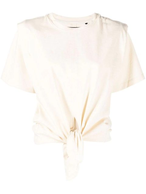 Isabel Marant Zelikia knotted T-shirt - Neutrals - zdjęcie produktu nr 1
