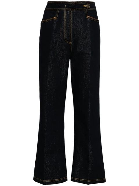 ETRO Pegaso-buttons cropped jeans - Blue - zdjęcie produktu nr 1