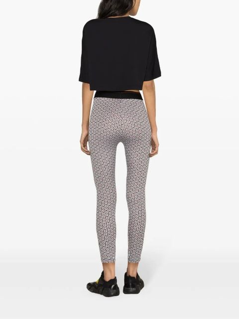 Rabanne Bodyline monogram-jacquard leggings - Black