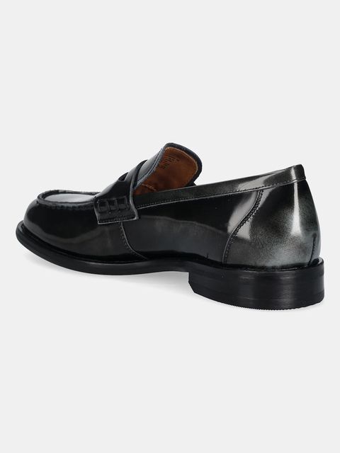 Vagabond Shoemakers mokasyny skórzane LINN damskie kolor szary na płaskim obcasie 6036-004-18