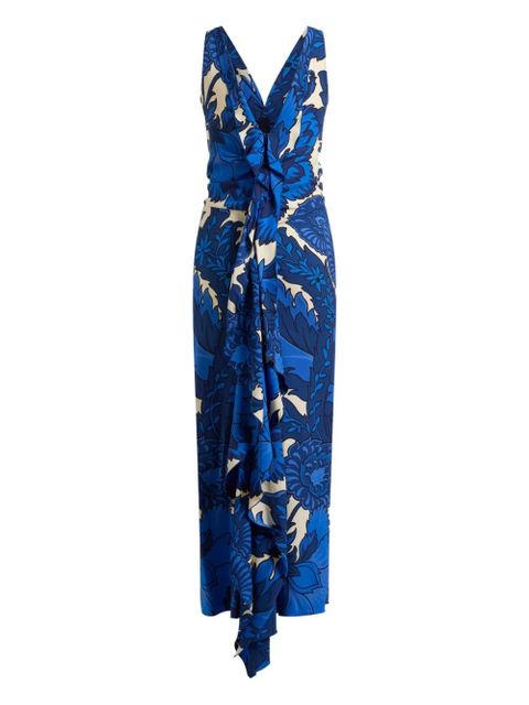 ETRO floral-print midi dress - Blue - zdjęcie produktu nr 2