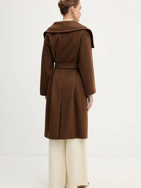 MAX&Co. płaszcz wełniany kolor brązowy 2526016014200