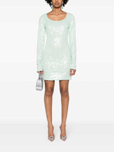 ROTATE BIRGER CHRISTENSEN sequinned scoop-neck minidress - Green - zdjęcie produktu nr 2