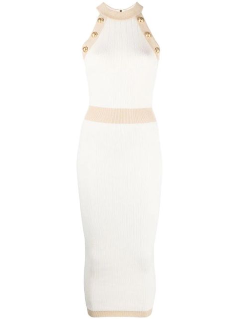 Balmain button-detail knitted dress - Neutrals - zdjęcie produktu nr 1