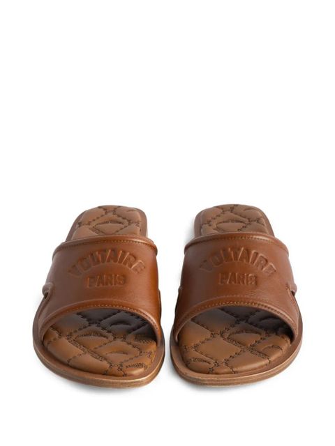 Zadig&Voltaire Beach monogram quilted mules - Brown