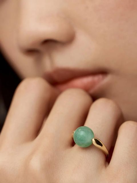 Monica Vinader gold-vermeil gemstone ring