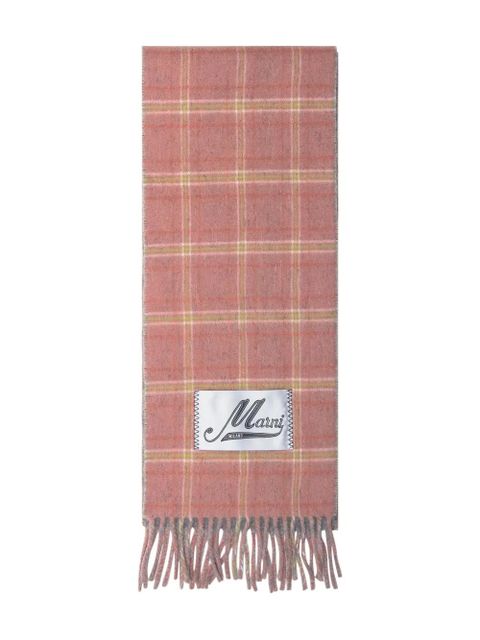 Marni checked fringed scarf - Pink - zdjęcie produktu nr 1