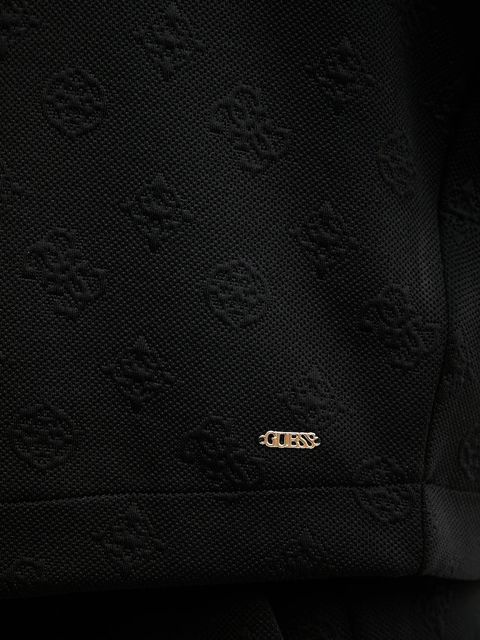 Guess bluza PEONY damska kolor czarny z kapturem gładka V5YQ04 KBSL2