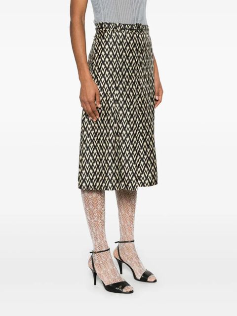 Valentino Garavani logo-print midi skirt - Black