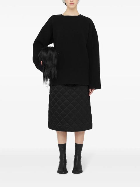 Jil Sander A-line quilted midi skirt - Black - zdjęcie produktu nr 2