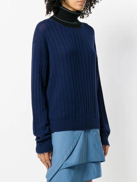 Prada logo turtleneck jumper - Blue