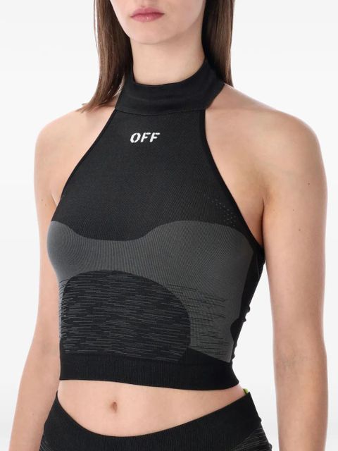 Off-White halter-neck active top - Black