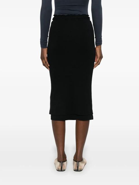 Jil Sander layered midi skirt - Black
