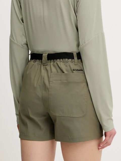 Columbia szorty outdoorowe Brea Falls kolor zielony gładkie high waist 2118973