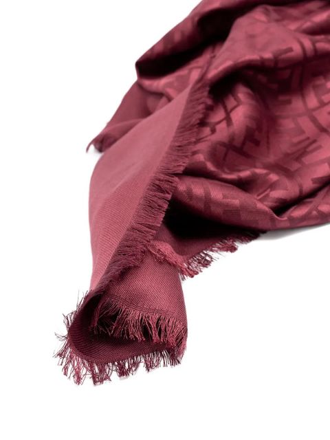 FENDI fringed logo-pattern scarf - Red - zdjęcie produktu nr 2