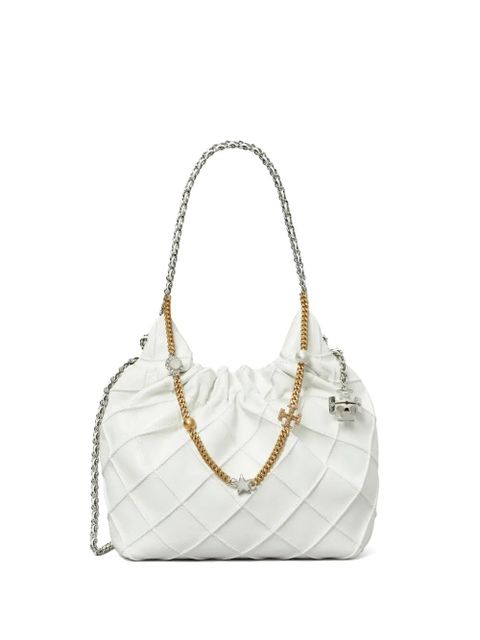 Tory Burch mini Fleming Distressed tote bag - White - zdjęcie produktu nr 1
