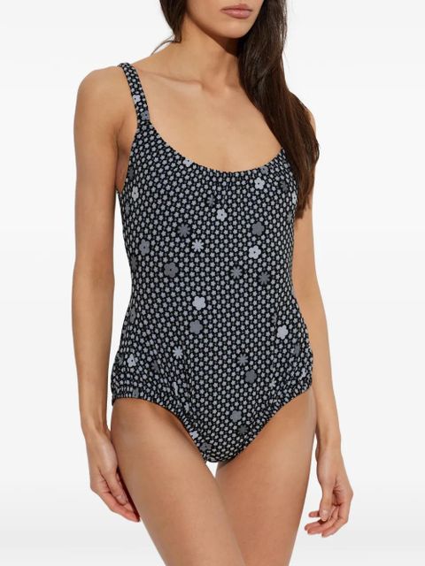 MM6 Maison Margiela floral-print swimsuit - Black