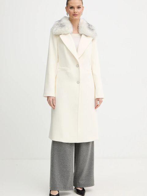 Guess płaszcz z dodatkiem wełny KAROLE kolor beżowy W5BL19 W2642 - zdjęcie produktu nr 1