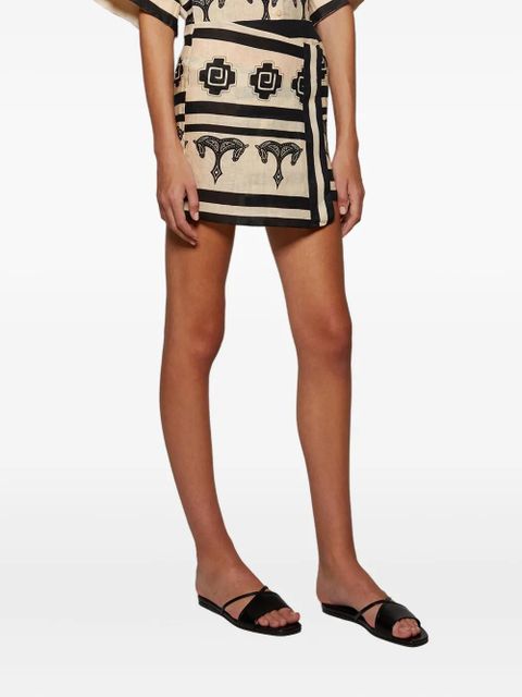 Johanna Ortiz horse-print wrap skirt - Neutrals