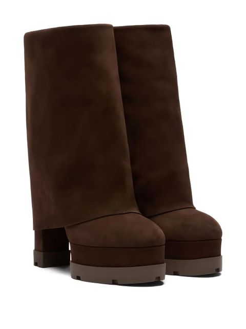 Casadei fold-over platform boots - Brown - zdjęcie produktu nr 2