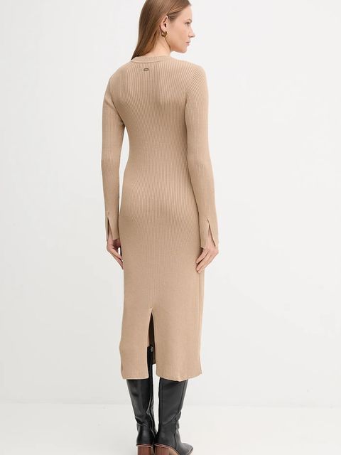 Barbour sukienka bawełniana ANASTASIA kolor zielony maxi rozkloszowana LDR0936