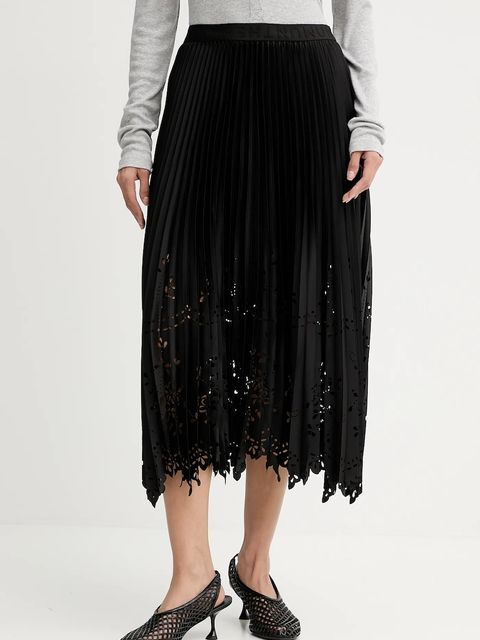 MUNTHE spódnica RUSTALI kolor czarny midi rozkloszowana 254120725422 - zdjęcie produktu nr 1