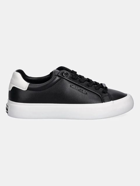 Calvin Klein sneakersy skórzane LACE-UP SNEAKER LTH CK damskie kolor czarny HW0HW02673