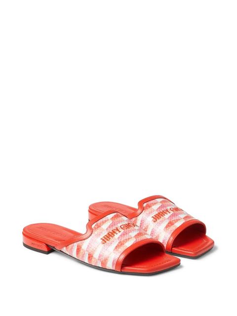 Jimmy Choo Nako diamond-print slides - Red - zdjęcie produktu nr 2