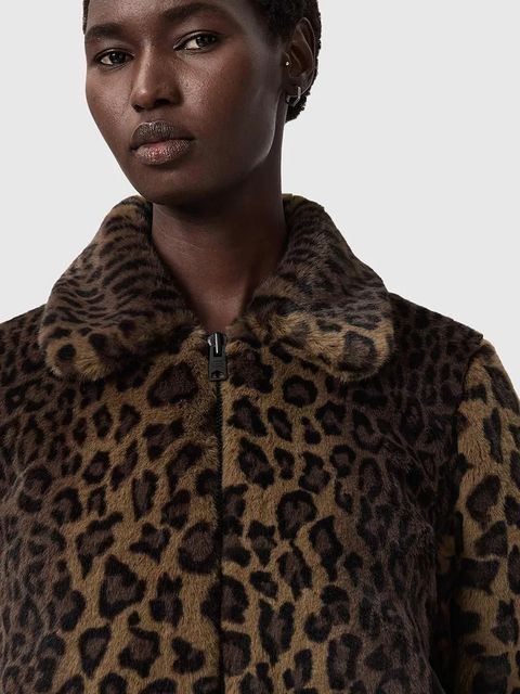 AllSaints kurtka kolor brązowy przejściowa W080OD