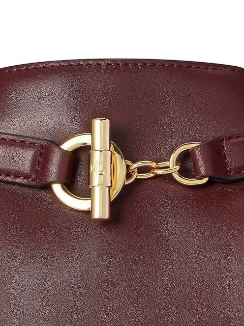 Lauren Ralph Lauren torebka skórzana kolor bordowy 431982787