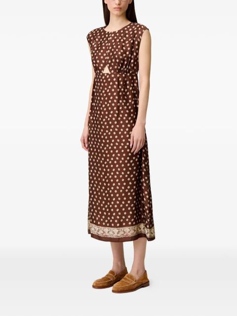 Claudie Pierlot floral-print midi dress - Brown