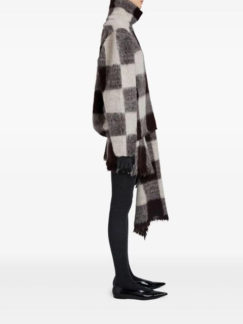 Proenza Schouler high-neck check-print sweater - Brown
