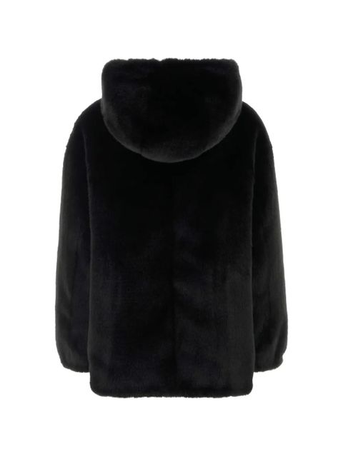 Prada logo faux-fur jacket - Black - zdjęcie produktu nr 2