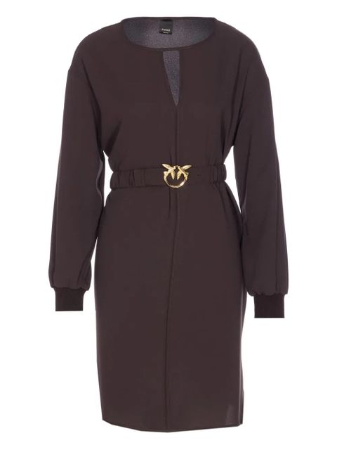 PINKO bird-embellished belted dress - Brown - zdjęcie produktu nr 1