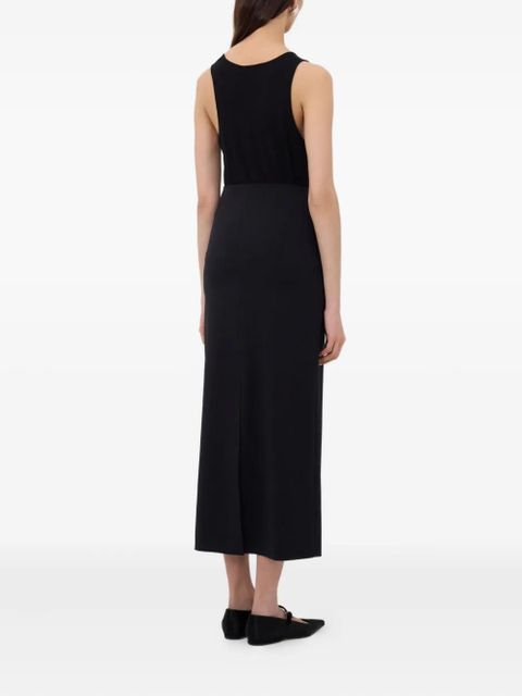 LouLou de Saison back-vent long straight skirt - Black