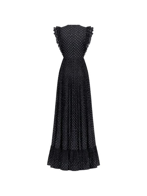 Self-Portrait ruffled polka-dot maxi dress - Black - zdjęcie produktu nr 2