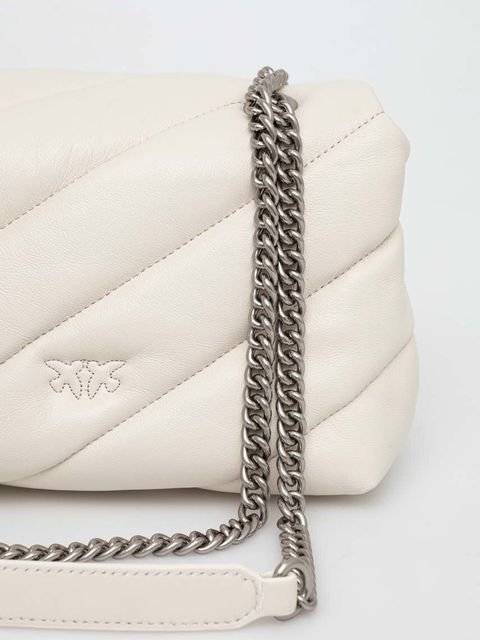 Pinko torebka skórzana kolor biały 100039 A0F2 - zdjęcie produktu nr 2