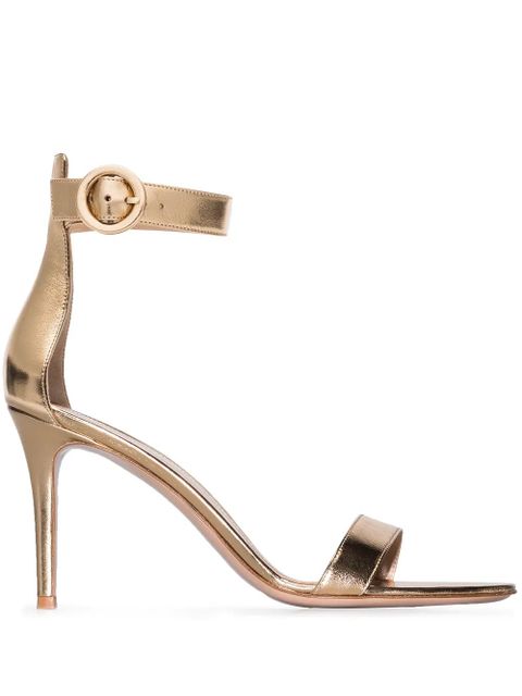 Gianvito Rossi Portofino 85mm leather sandals - Gold - zdjęcie produktu nr 1