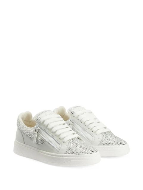 Giuseppe Zanotti GZ94 rhinestone-embellished leather sneakers - White