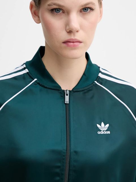 adidas Originals bluza Sst Satin Tt damska kolor zielony z aplikacją JZ6732 - zdjęcie produktu nr 2