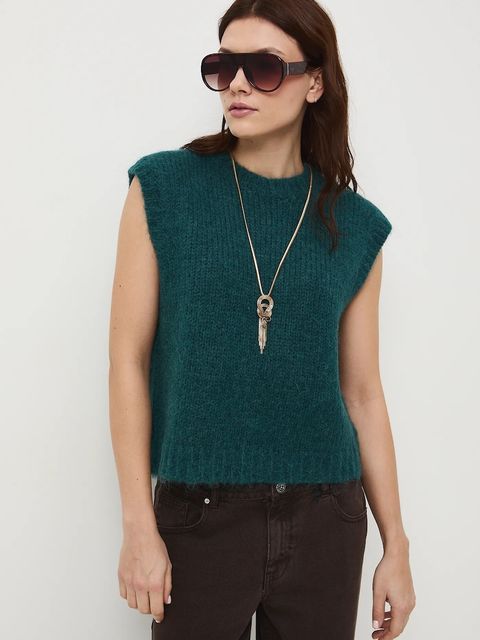 Medicine kamizelka damska kolor zielony ciepły