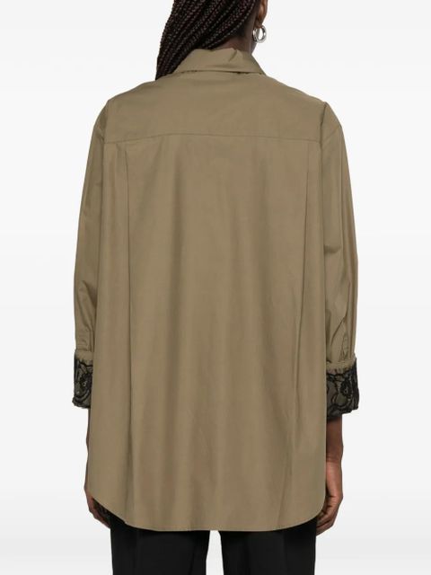 PINKO lace-trim shirt - Brown