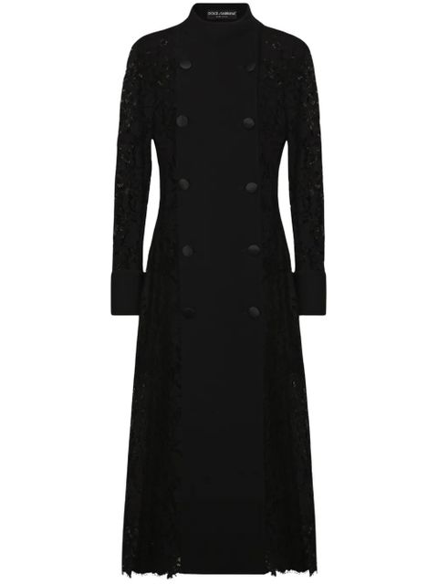 Dolce & Gabbana lace-panelling coat - Black - zdjęcie produktu nr 1