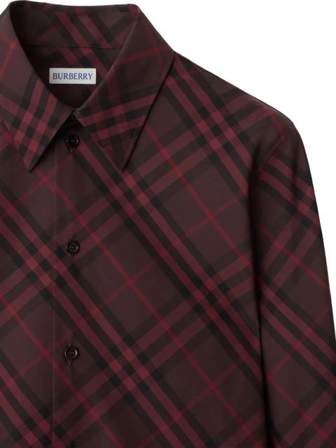 Burberry check-pattern cotton shirt - Red